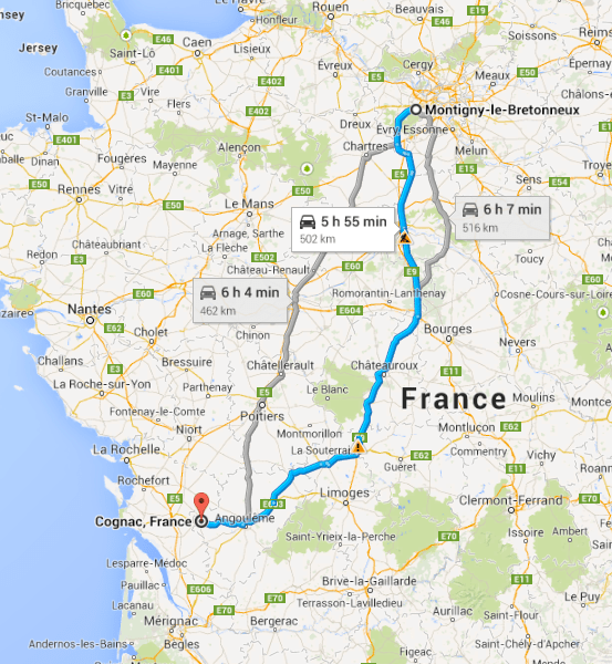 Montigny to Cognac
