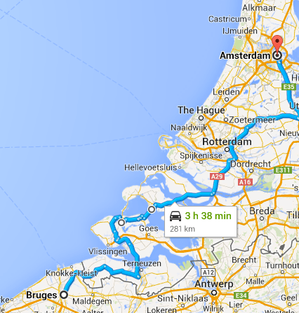 Brugge to Amsterdam