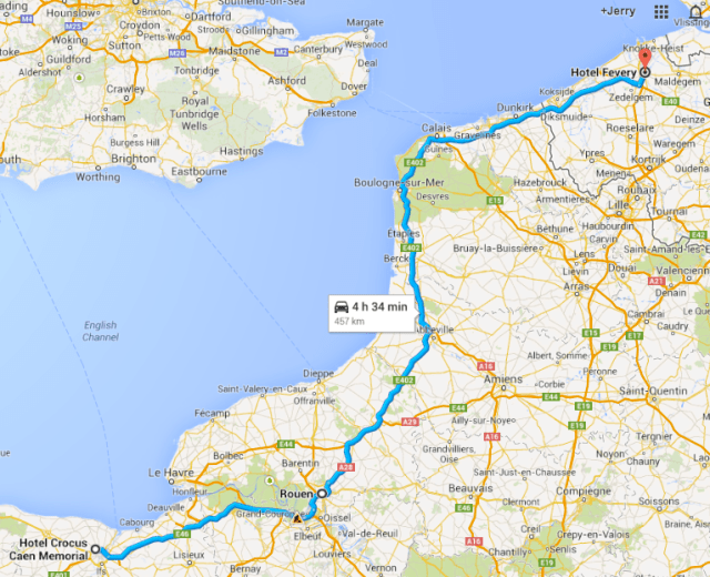 Caen to Brugge