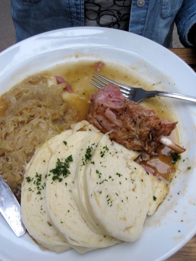 Pig Knuckle, Knodel, and Warm Sauerkraut