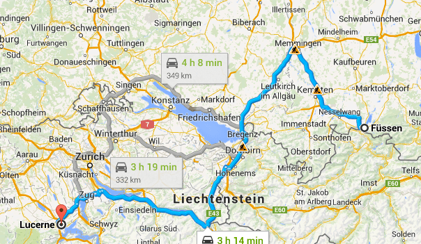 Fussen to Lucerne