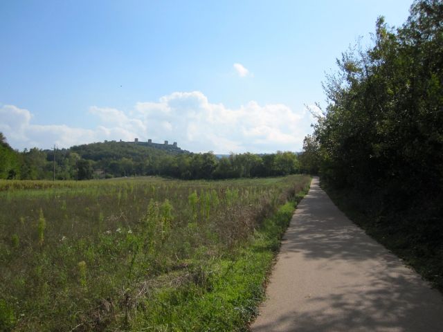 Bike Path on the Ride, Monteriggioni in the Background