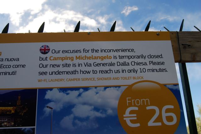 Camping Michelangelo Sign