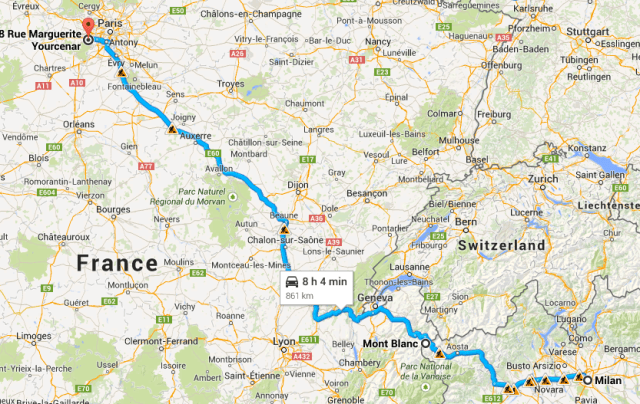 Milan to Montigny