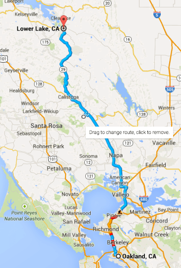 Oakland to Lower Lake