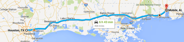 Houston to Mobile