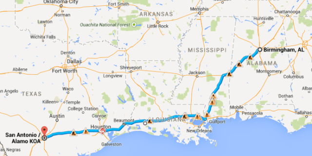 Birmingham to San Antonio