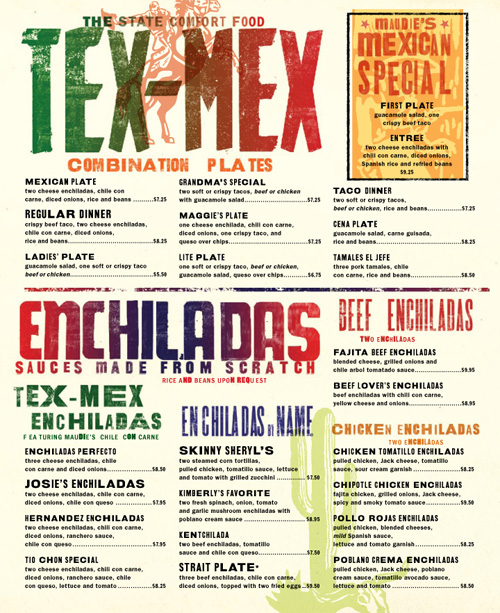 Part of Maudie's Menu