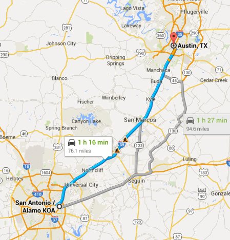 San Antonio to Austin