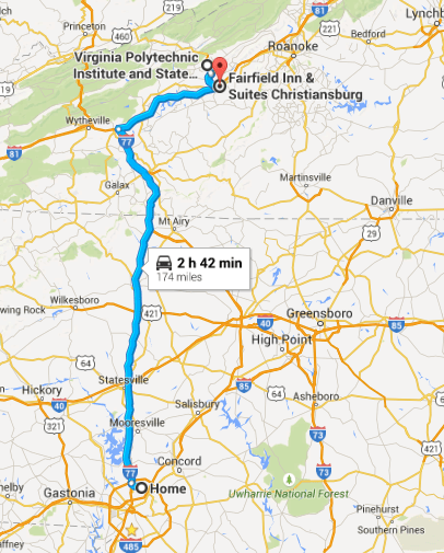 Home to Christiansburg