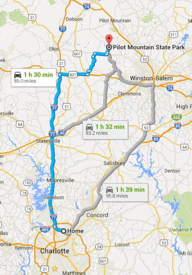 Multiple Routes to Pilot Mountain