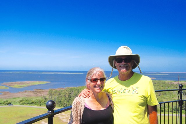 At the top of Bodie Island Lighthouse