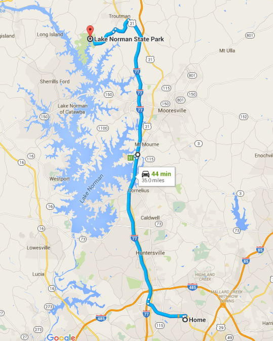 Home to Lake Norman State Park