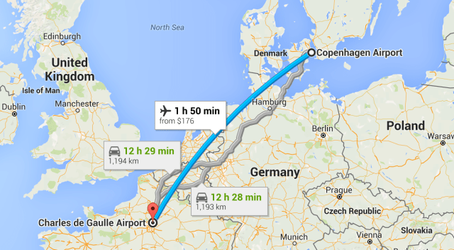 Copenhagen to Paris