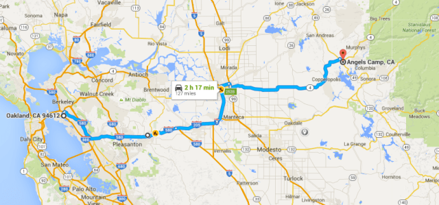 Oakland to Angels Camp