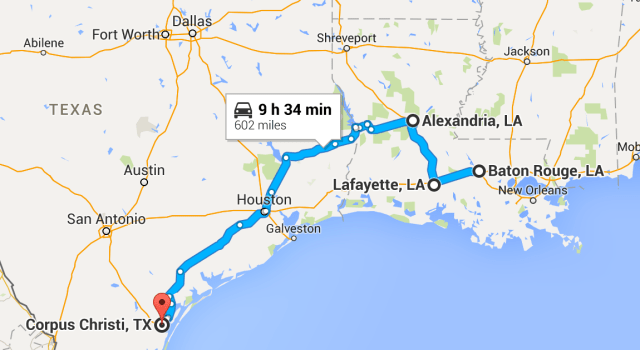 Baton Rouge to Corpus