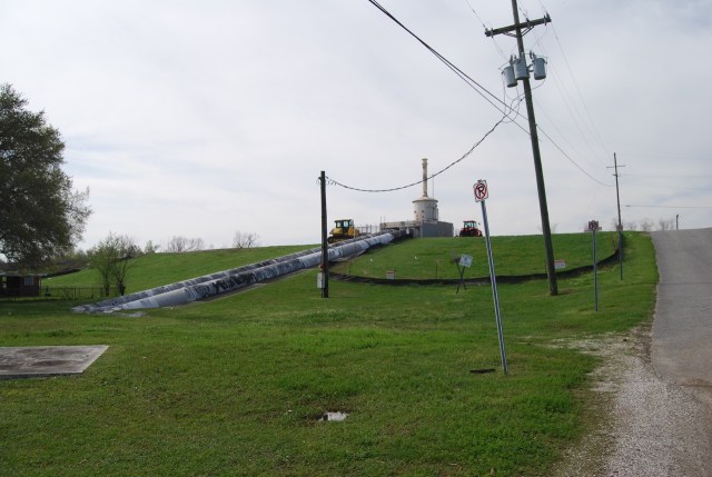 Levee and Pumping Station near Camp