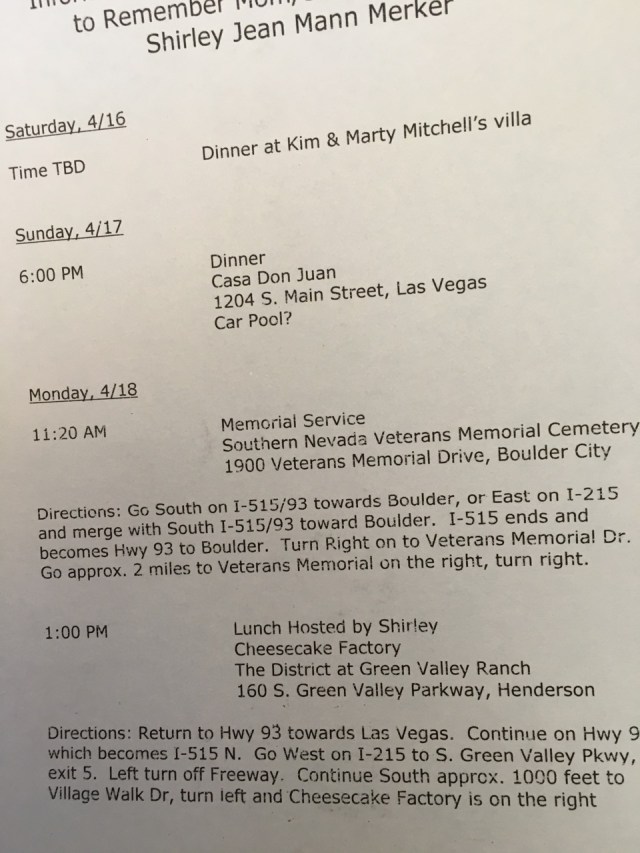 Aunt Shirley's Weekend