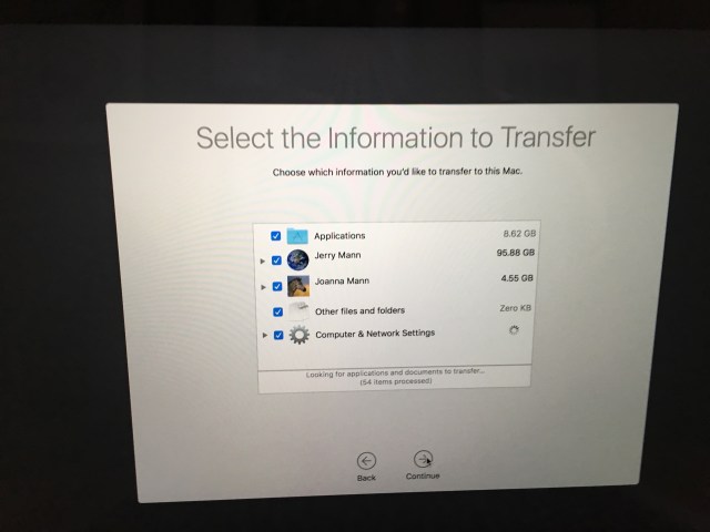 Restoring from the Back Up