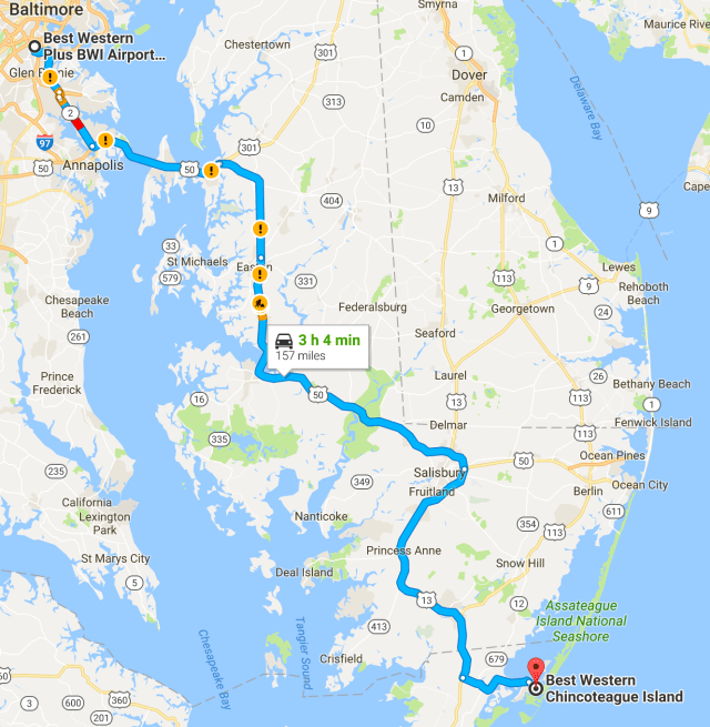 Baltimore to Chincoteague Island