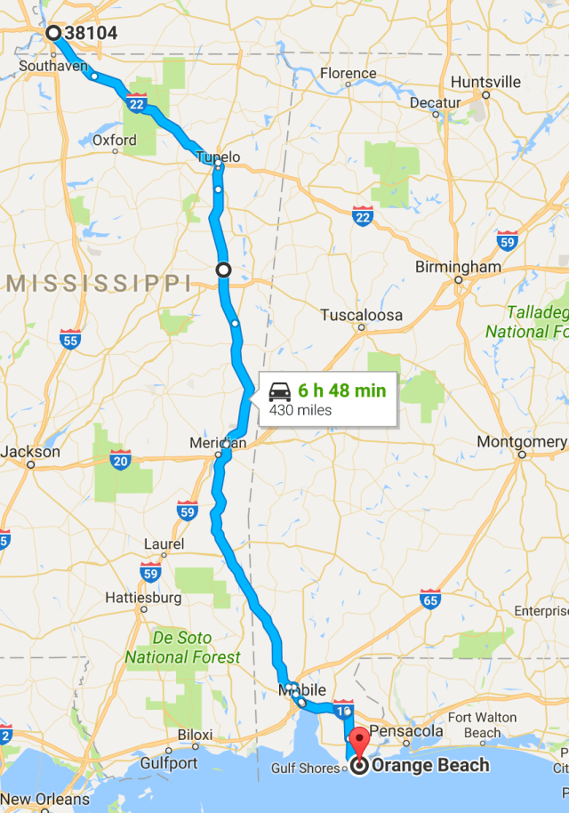 Memphis to Orange Beach