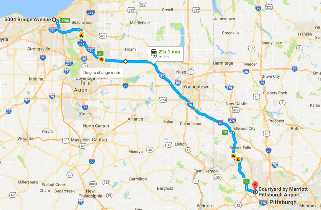 Cleveland to Pittsburgh