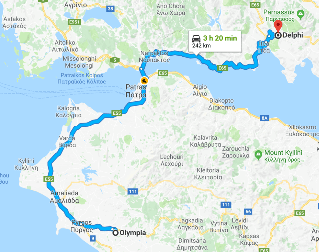 Olympia to Delphi