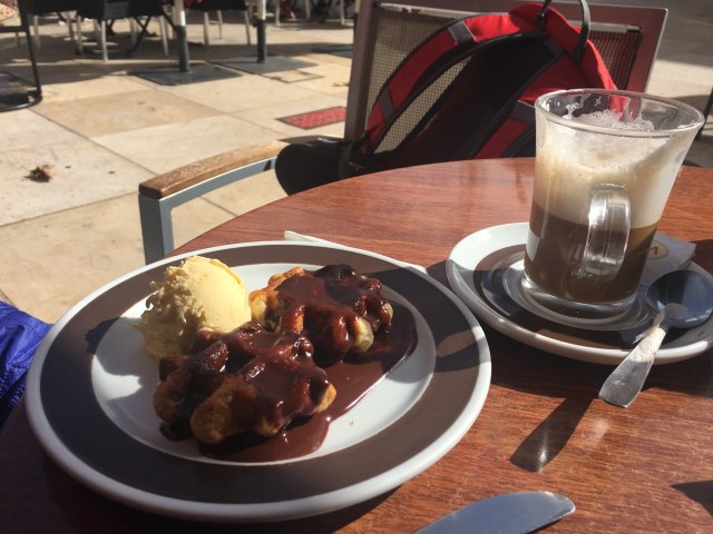 Waffle, Chocolate and Ice Cream