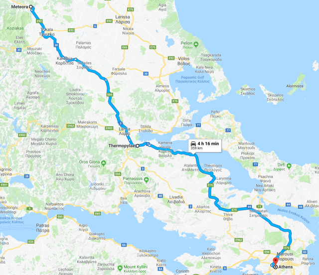 Meteora to Athens