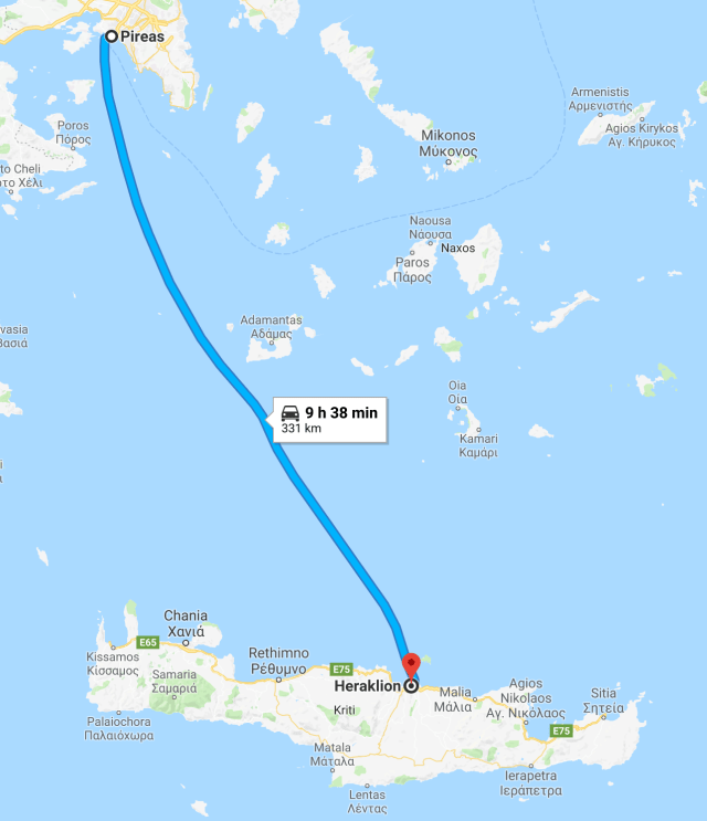 Pireas to Heraklion