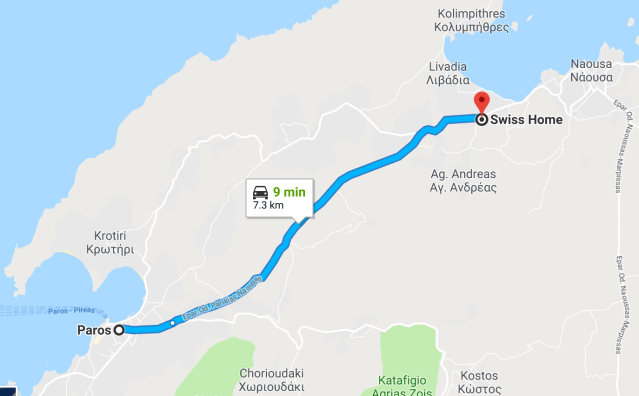 Paros to Swiss Home