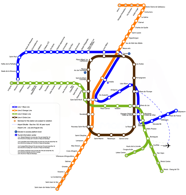 Montpellier_Tramway_Map
