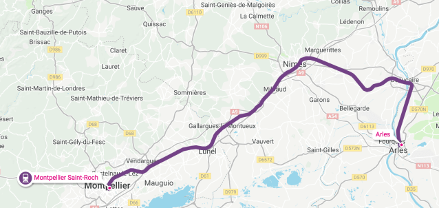 Montpellier to Arles