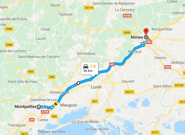 Montpellier to Nimes
