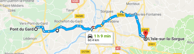 Pont du Gard to I'sle sur la Sorgue