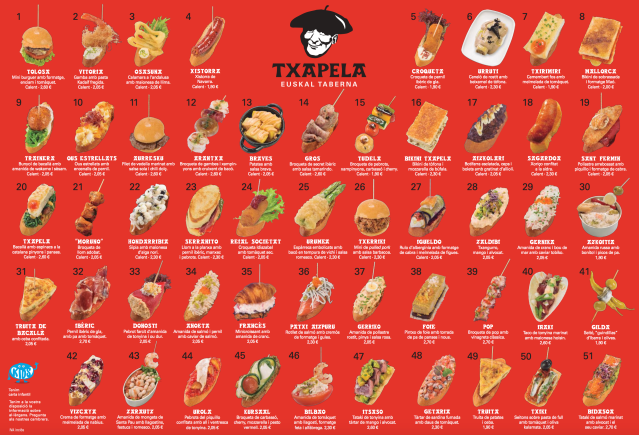 Txapela Menu