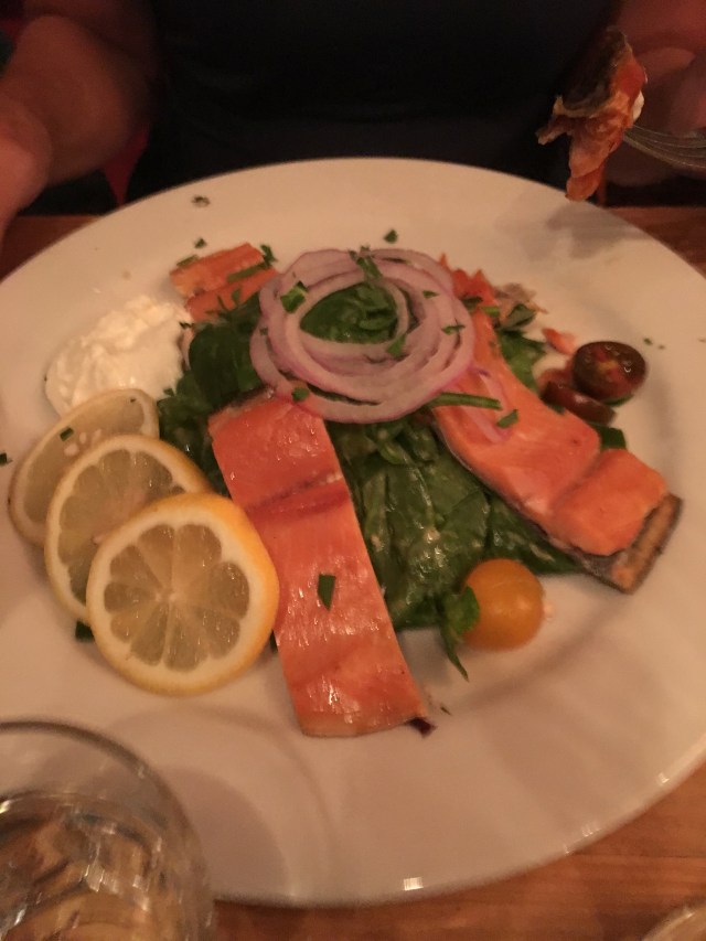 Smoked Trout with Spinach Salad