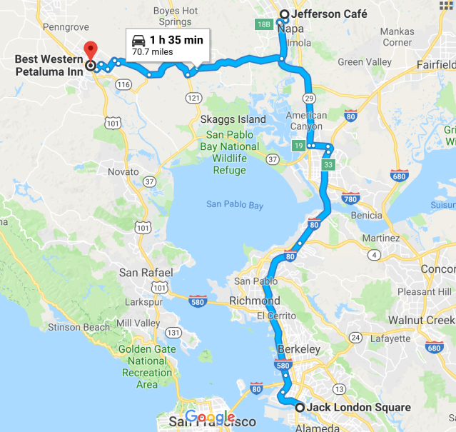 Oakland to Petaluma