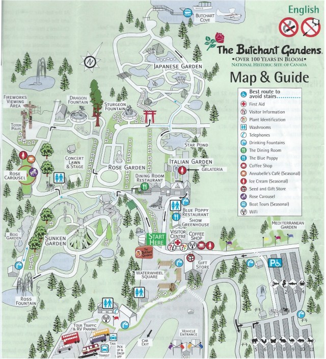 Butchart Gardens Map