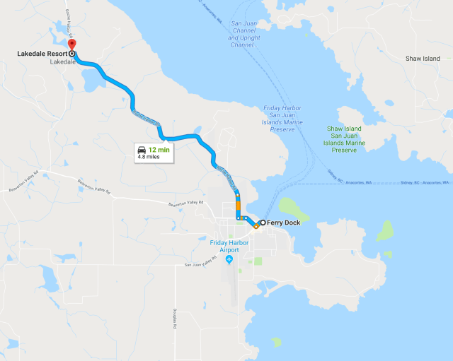 Friday Harbor to Lakedale Resort