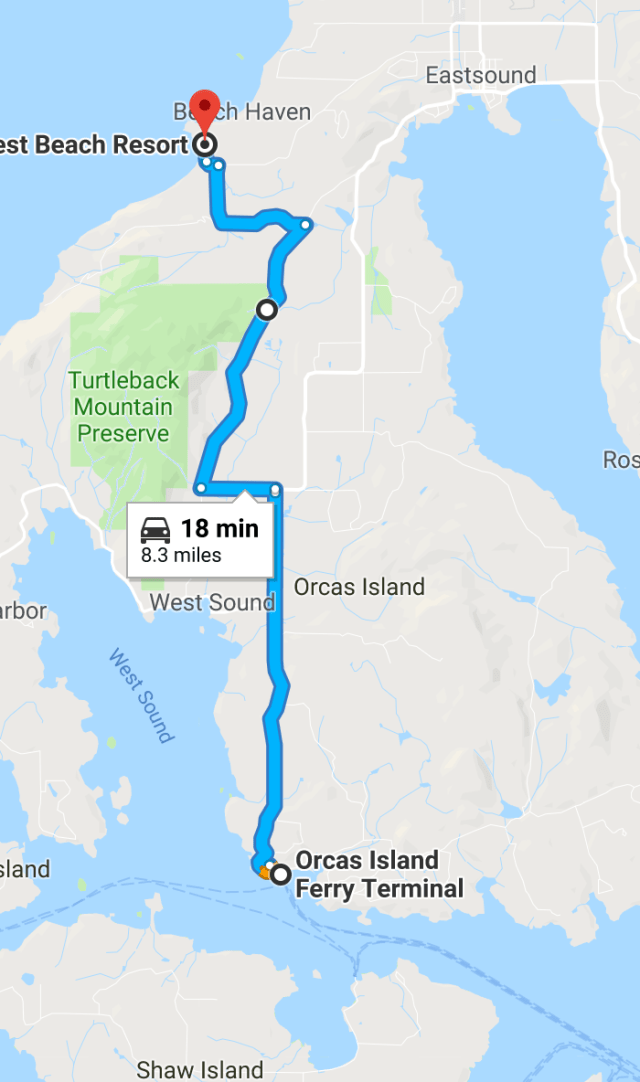Orcas Ferry to West Beach Resort