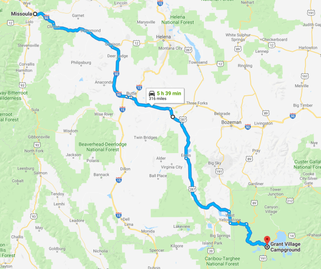Missoula to Yellowstone