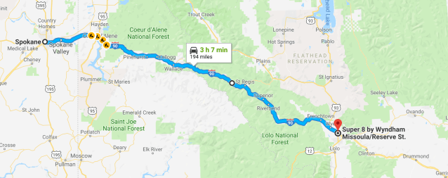 Spokane to Missoula