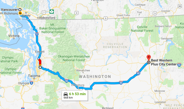 Vancouver to Spokane