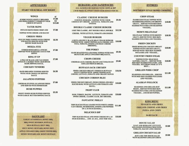 13 Monks Menu