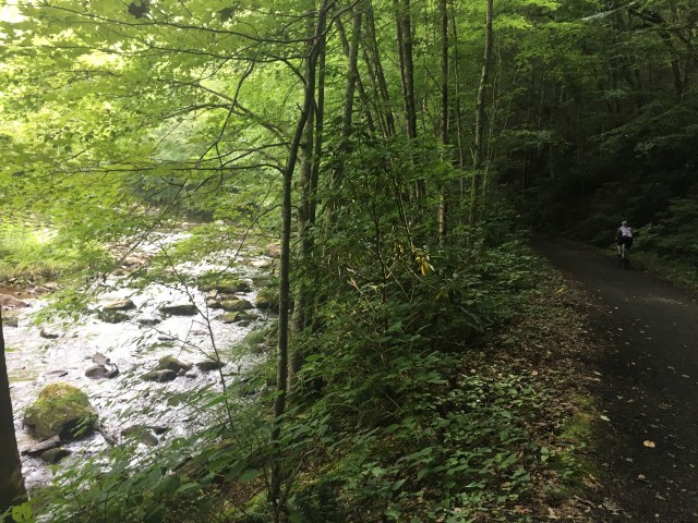 Joanna Heading Up the Trail