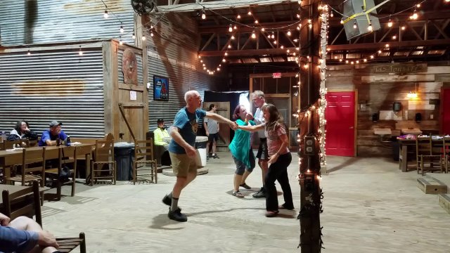 me watching the dancers