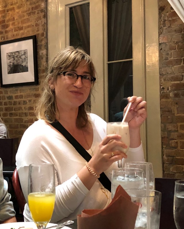 Jessica Enjoying Her Drink