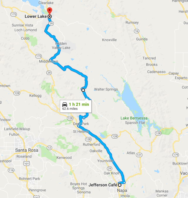 Napa to Lower Lake