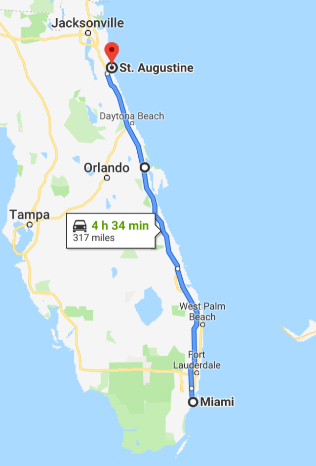 Miami to St. Augustine